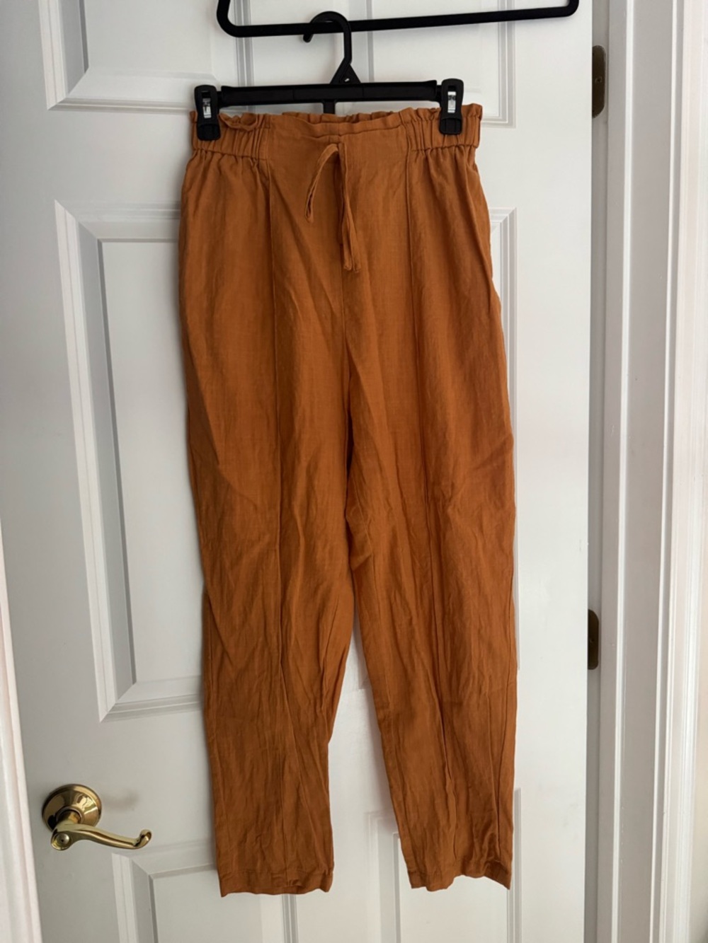 SHEIN Men's Drawstring Linen Joggers - Rust